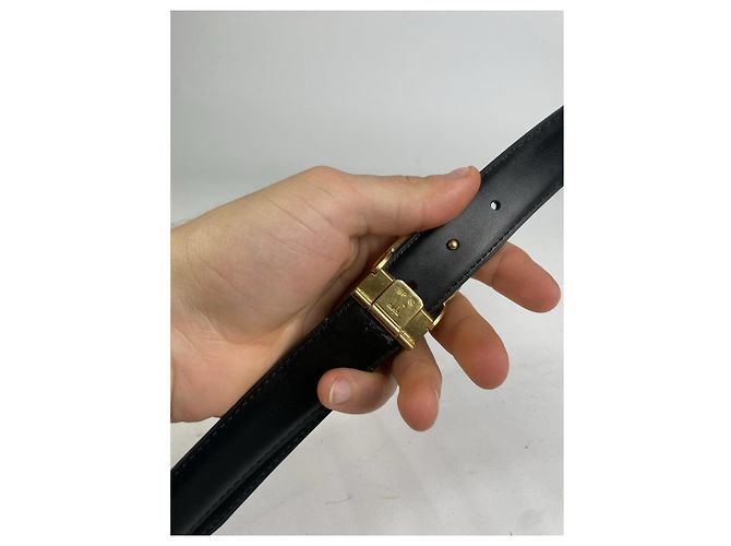 Alfred Dunhill schwarze Leder-Gürtel - Ansicht 4