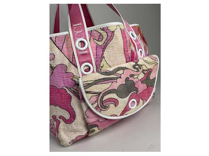 Borsa in lana rosa Emilio Pucci - vista 4