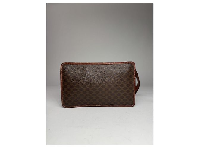 Céline Clutch in pelle marrone Celine Triomphe - vista 4