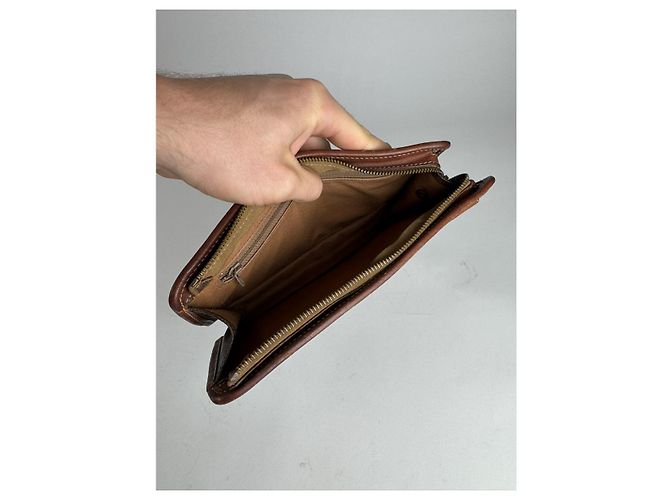 Céline Clutch in pelle marrone Celine Triomphe - vista 5