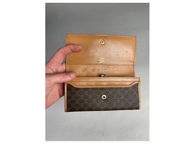 Céline Cartera de cuero marrón Celine Triomphe Castaño - vista 4