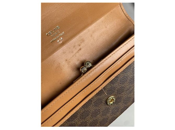 Céline Cartera de cuero marrón Celine Triomphe Castaño - vista 5