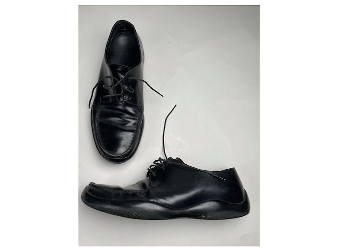 Prada Collision 19LR schwarze Lackleder-Sneaker - Ansicht 2