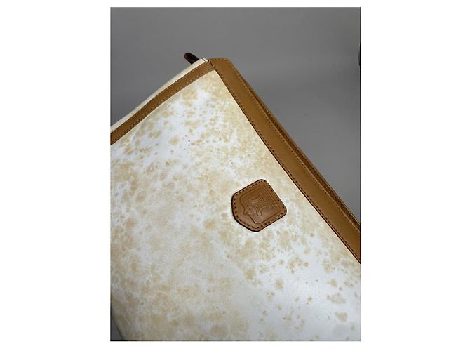 Céline Clutch in pelle bianca vintage Celine Triomphe Bianco - vista 2
