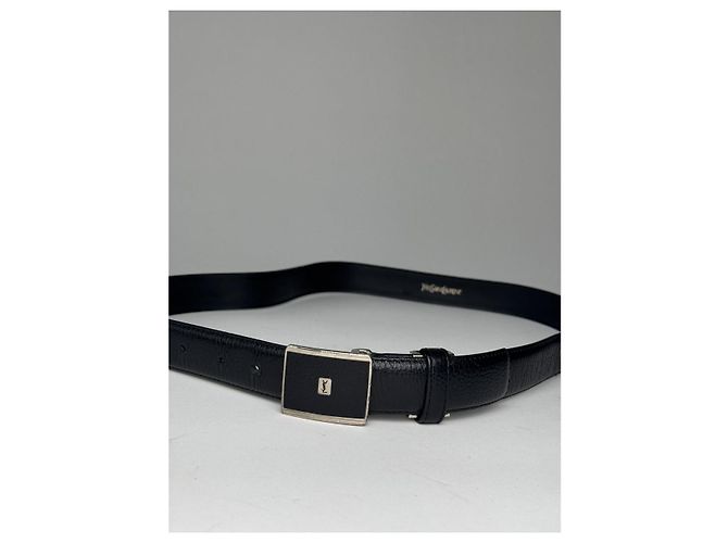 Cinturón de cuero negro Yves Saint Laurent - vista 2