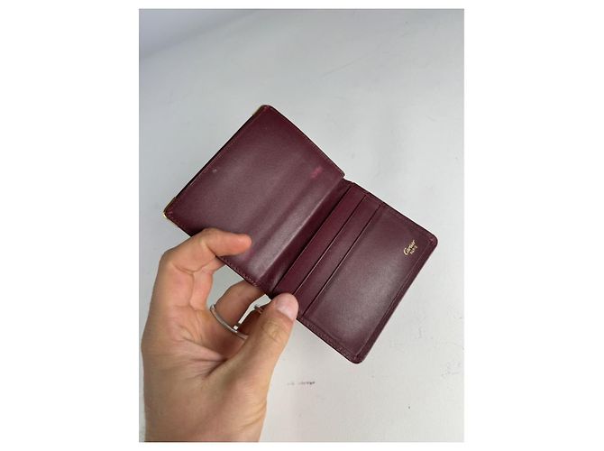 Borsa in pelle bordeaux Cartier Bordò - vista 4