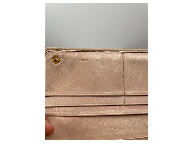 Prada Beiger Leder Geldbeutel - Ansicht 2