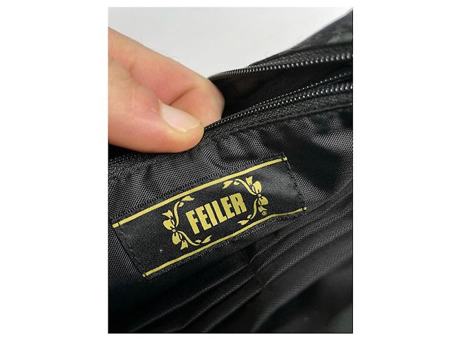 Autre Marque Nicht signierte schwarze Polyester-Clutch - Ansicht 5