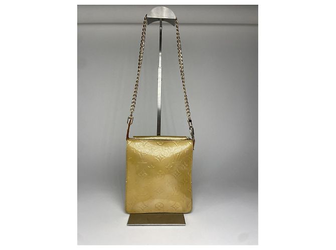 Louis Vuitton Ambre Gelbe Lackleder-Handtasche - Ansicht 5