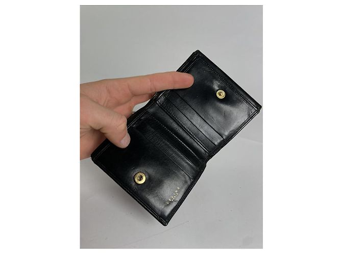 Céline Celine Triomphe schwarze Lederbörse - Ansicht 4