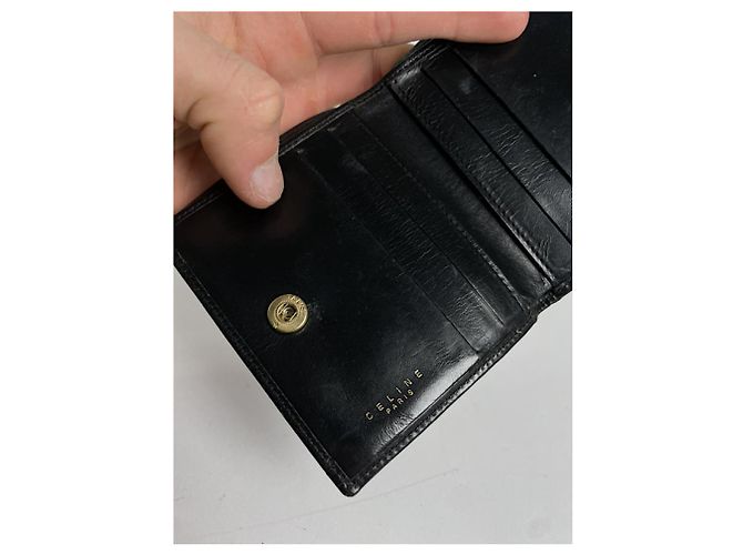 Céline Celine Triomphe schwarze Lederbörse - Ansicht 5