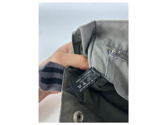 Borsa a mano in cotone grigio di Hermès - vista 5