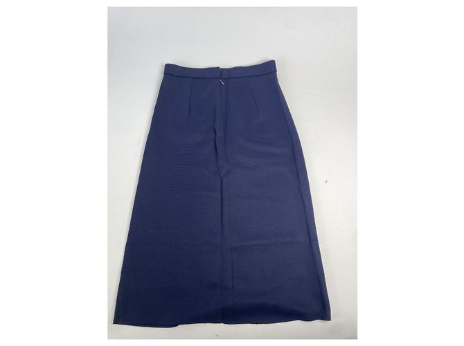 Falda de viscosa azul marino Dior - vista 3