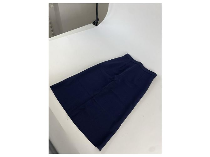 Falda de viscosa azul marino Dior - vista 5