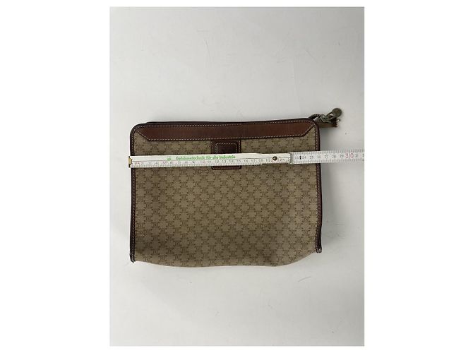 Céline Clutch in pelle beige Celine Triomphe - vista 2