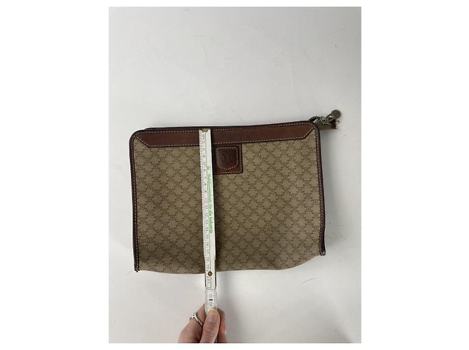 Céline Clutch in pelle beige Celine Triomphe - vista 3