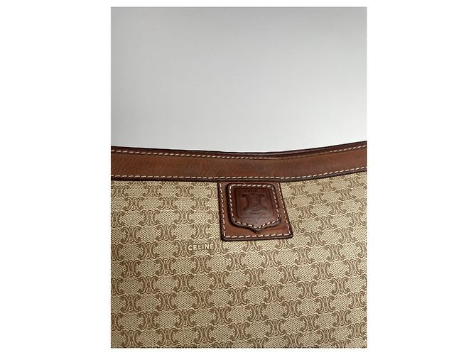 Céline Clutch in pelle beige Celine Triomphe - vista 5