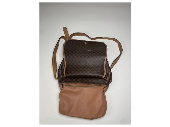 Céline Borsa a mano in pelle marrone Celine Triomphe - vista 2