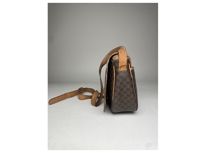 Céline Borsa a mano in pelle marrone Celine Triomphe - vista 4