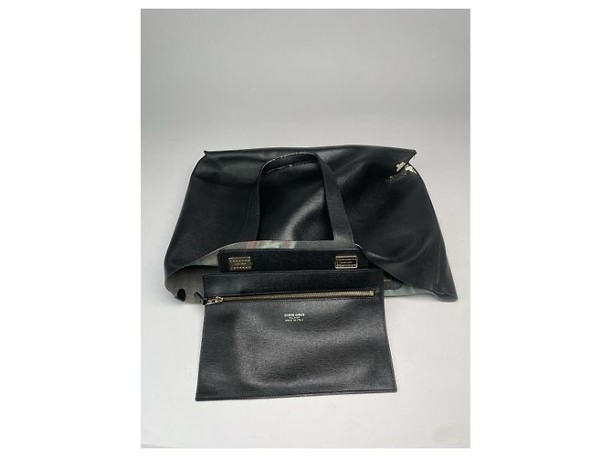Borsa a mano in pelle nera Giorgio Armani Nero - vista 2