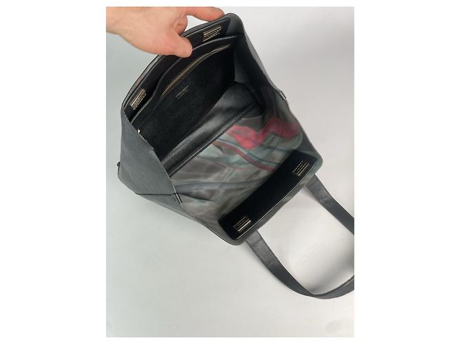 Borsa a mano in pelle nera Giorgio Armani Nero - vista 4
