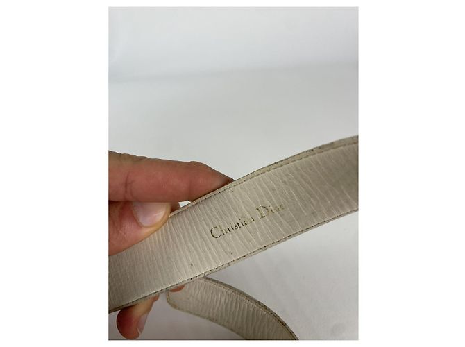 Cinturón de cuero blanco Dior Saddle - vista 5