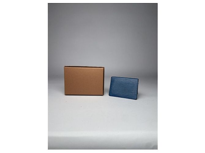 Borsa in pelle blu Louis Vuitton - vista 2