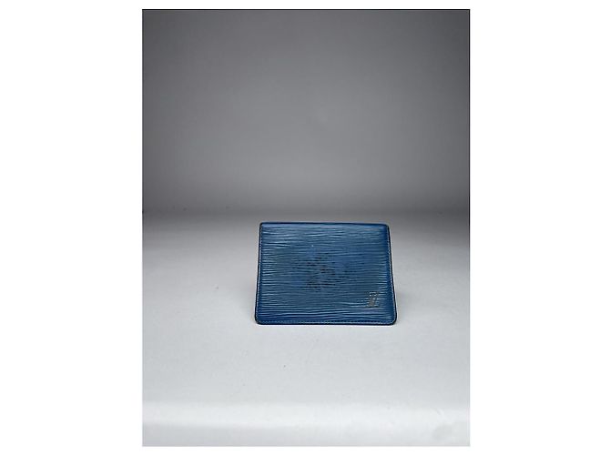 Borsa in pelle blu Louis Vuitton - vista 3