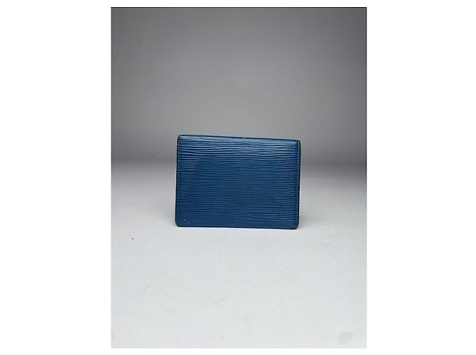 Borsa in pelle blu Louis Vuitton - vista 4