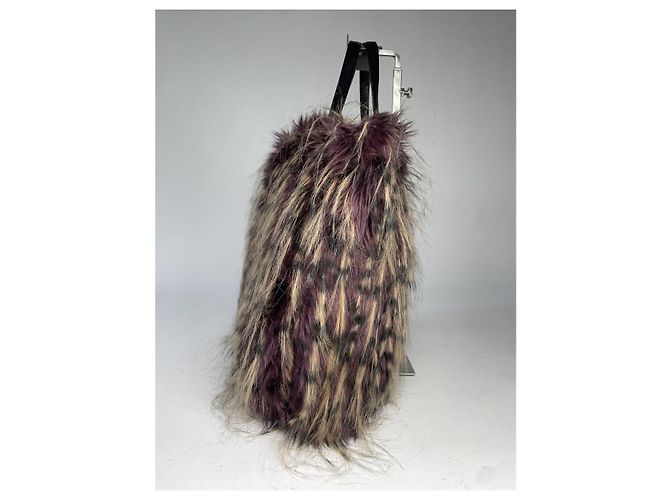 Borsa in pelliccia marrone Hiroko Koshino - vista 5