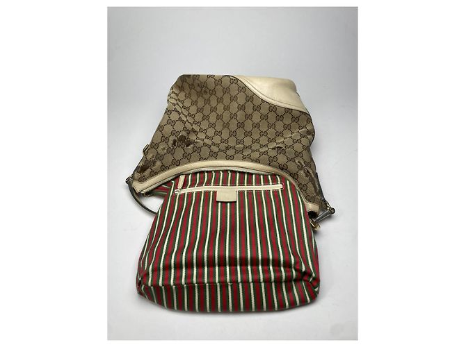 Borsa a mano in cotone beige Gucci Jackie 1961 - vista 3
