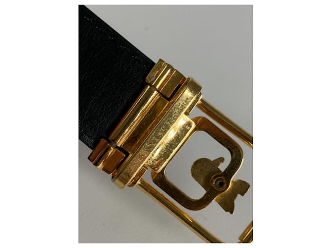 Céline Celine Triomphe schwarze Leder-Gürtel - Ansicht 3