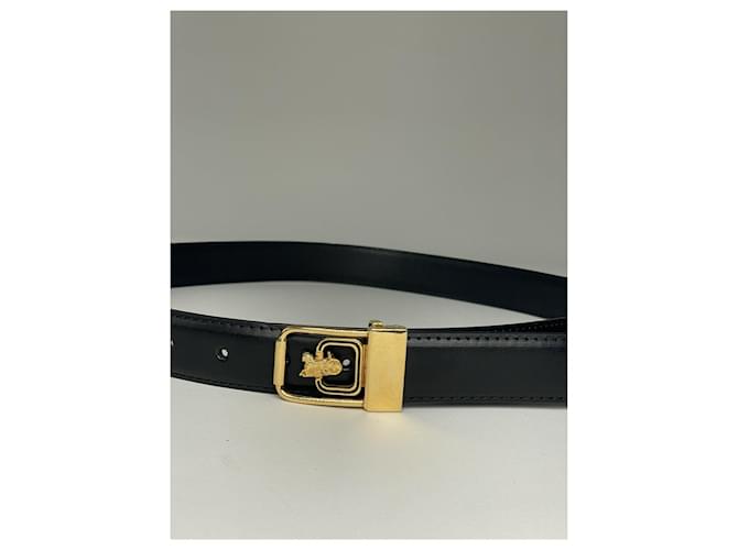 Céline Celine Triomphe schwarze Leder-Gürtel - Ansicht 4