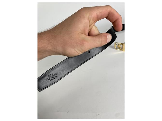 Céline Celine Triomphe schwarze Leder-Gürtel - Ansicht 5