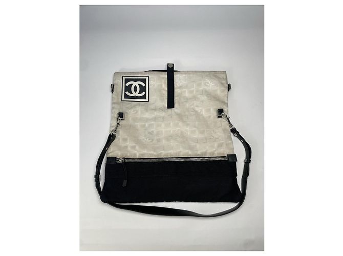 Sac à main en polyester blanc Chanel - vue 4