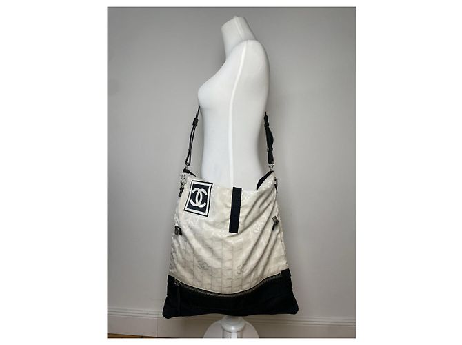 Sac à main en polyester blanc Chanel - vue 5