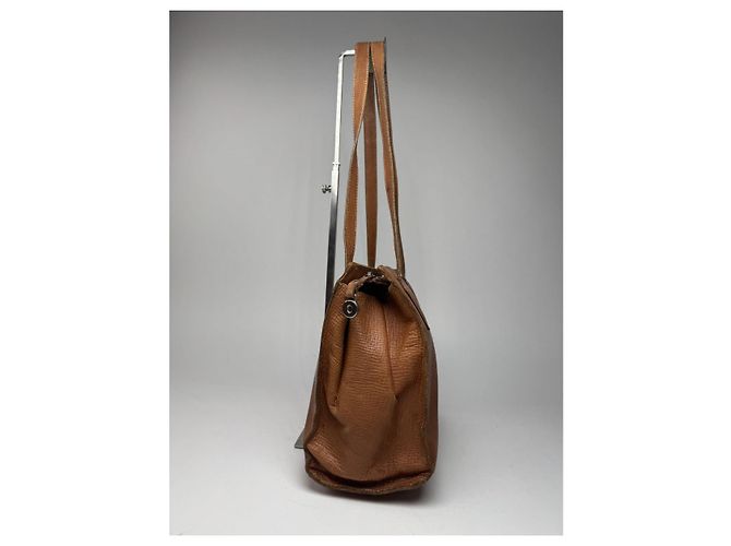 Borsa a mano in pelle marrone Loewe Puzzle - vista 4