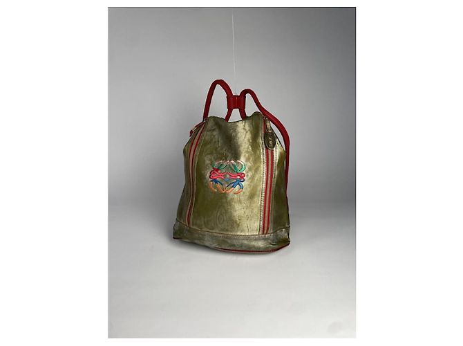 Zaino in pelle multicolore Loewe Goya - vista 3
