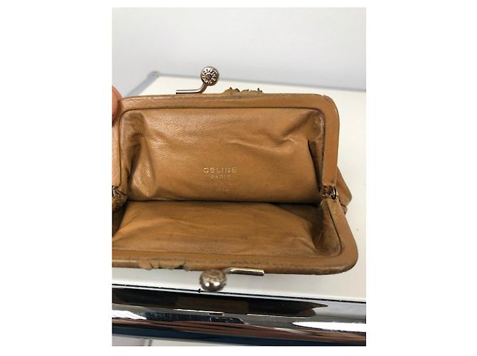 Céline Cartera de cuero marrón Celine Triomphe Castaño - vista 3