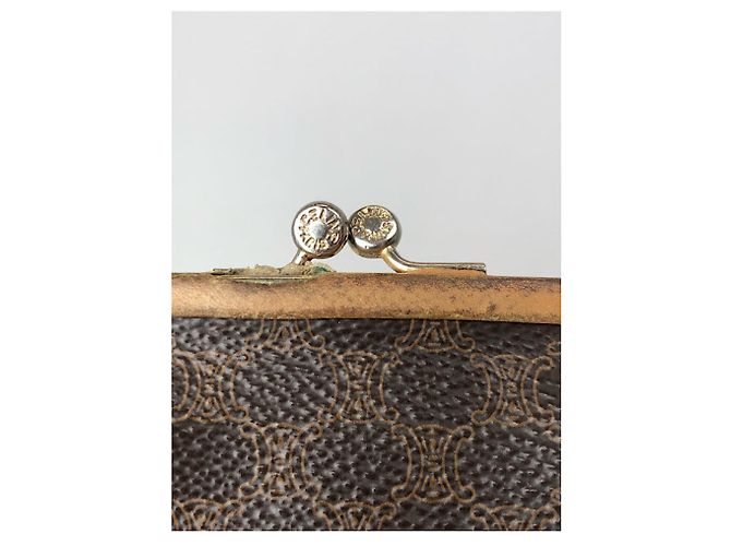 Céline Cartera de cuero marrón Celine Triomphe Castaño - vista 5