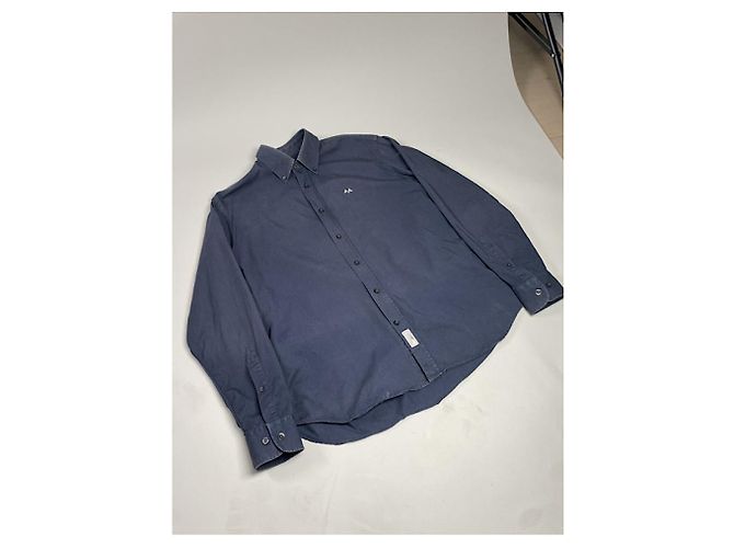 Camisa de algodón azul marino Burberry - vista 2