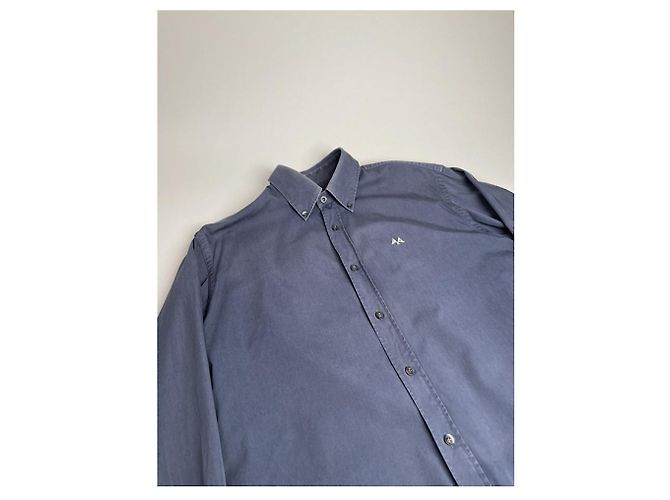 Camisa de algodón azul marino Burberry - vista 3