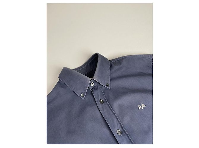 Camisa de algodón azul marino Burberry - vista 4