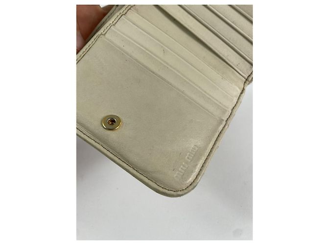Cartera de cuero beige Miu Miu - vista 4
