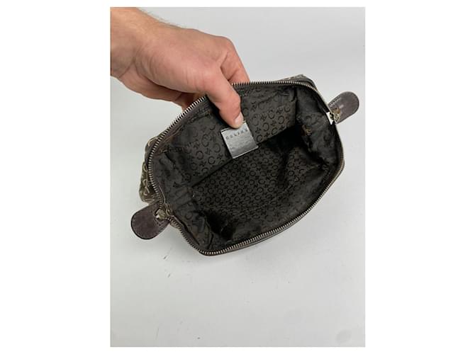 Céline Borsa a mano in cotone marrone Celine Trotteur - vista 3