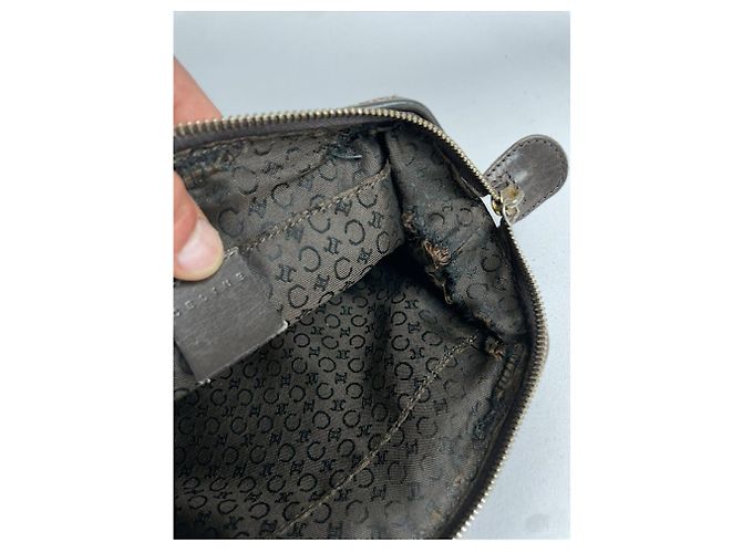 Céline Borsa a mano in cotone marrone Celine Trotteur - vista 4