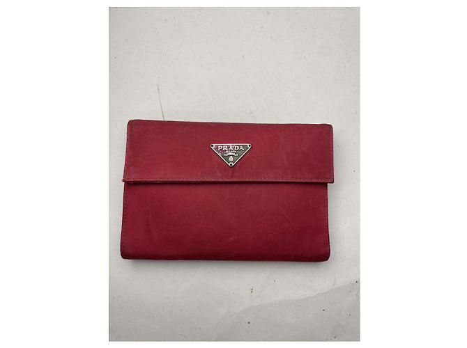 Prada Red Leather Wallet - view 3