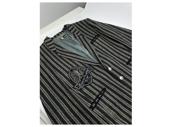 Autre Marque Kansai Yamamoto Anthrazit Wolljacke Anthrazitgrau - Ansicht 2