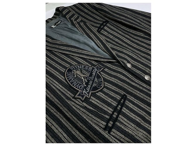 Autre Marque Kansai Yamamoto Anthrazit Wolljacke Anthrazitgrau - Ansicht 3