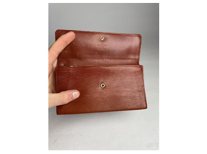 Louis Vuitton Louise Brown Leder Geldbörse Braun - Ansicht 3